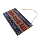 American USA Celebration Wooden Hanging Plaque Wood Sign -HAPPY 4TH of JULY