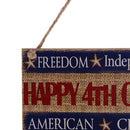 American USA Celebration Wooden Hanging Plaque Wood Sign -HAPPY 4TH of JULY