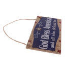 American USA Patriotic Wooden Hanging Plaque Sign-God Bless America