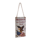 Freedom -Let Freedom Ring USA Flying Eagle Wooden Hanging Plaque Wall Door Home Decoration