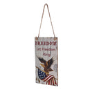 Freedom -Let Freedom Ring USA Flying Eagle Wooden Hanging Plaque Wall Door Home Decoration