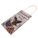 Freedom -Let Freedom Ring USA Flying Eagle Wooden Hanging Plaque Wall Door Home Decoration