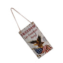 Freedom -Let Freedom Ring USA Flying Eagle Wooden Hanging Plaque Wall Door Home Decoration