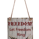 Freedom -Let Freedom Ring USA Flying Eagle Wooden Hanging Plaque Wall Door Home Decoration
