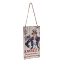 American USA Wooden Hanging Plaque -Home of The Free Because of The Brave