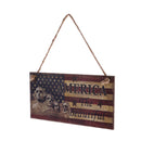American USA Patriotic Wooden Hanging Plaque Sign-American The Beautiful