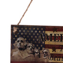 American USA Patriotic Wooden Hanging Plaque Sign-American The Beautiful