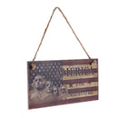American USA Patriotic Wooden Hanging Plaque Sign-American The Beautiful
