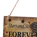 American USA Patriotic Wooden Hanging Plaque Sign-Stars and Stripes FOREVER