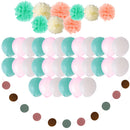 40/set Tissue Paper Flower Pom Poms Latex balloon for Wedding Party Decor