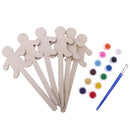 Pieces of 6 Handmade Wooden Gingerman Wedding Christmas Party Cake Toppers DIY Craft