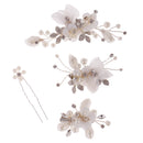 4 Pieces Wedding Party Bridal Barrettes Rhinestone Pearl Tulle Flower Twisted Wire Hairpin Hair Clips Women Hair Accessories