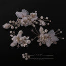 4 Pieces Wedding Party Bridal Barrettes Rhinestone Pearl Tulle Flower Twisted Wire Hairpin Hair Clips Women Hair Accessories