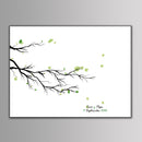 Personalized Wedding Guest Book Fingerprint Tree Branch Guestbook Canvas
