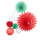 Set of 7 Pieces Paper Fan Honeycomb Lantern Hanging Garland for Birthday Wedding Decoration