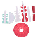 Set of 7 Pieces Paper Fan Honeycomb Lantern Hanging Garland for Birthday Wedding Decoration