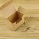 50pcs Vintage Kraft Paper Boxes Sweets Candy Cookies Brown Rectangular Gift Boxes Wedding Party Supplies Hemp Strings Tags