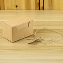 50pcs Vintage Kraft Paper Boxes Sweets Candy Cookies Brown Rectangular Gift Boxes Wedding Party Supplies Hemp Strings Tags
