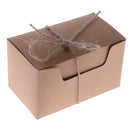 50pcs Vintage Kraft Paper Boxes Sweets Candy Cookies Brown Rectangular Gift Boxes Wedding Party Supplies Hemp Strings Tags
