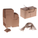 50pcs Vintage Kraft Paper Boxes Sweets Candy Cookies Brown Rectangular Gift Boxes Wedding Party Supplies Hemp Strings Tags