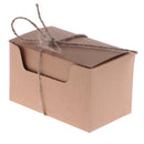 50pcs Vintage Kraft Paper Boxes Sweets Candy Cookies Brown Rectangular Gift Boxes Wedding Party Supplies Hemp Strings Tags