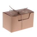 50pcs Vintage Kraft Paper Boxes Sweets Candy Cookies Brown Rectangular Gift Boxes Wedding Party Supplies Hemp Strings Tags
