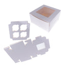 25pcs 4-Hole Muffin Chocolate Cupcake Cookie DIY Packing Container Wedding Xmas Party Gifts Bakery Holder Boxes16x16x9cm