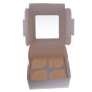 25pcs 4-Hole Muffin Chocolate Cupcake Cookie DIY Packing Container Wedding Xmas Party Gifts Bakery Holder Boxes16x16x9cm