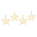 25pcs Unfinished Cutouts Wooden Star Craft Shapes Christmas DIY Wood Gift Tags Hanging Embellishments Scrapbooking