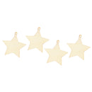 25pcs Unfinished Cutouts Wooden Star Craft Shapes Christmas DIY Wood Gift Tags Hanging Embellishments Scrapbooking
