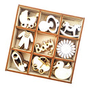 Pack of 45/Box Assorted Mini Wooden Baby Shower DIY Craft Embellishments