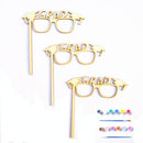 Pieces of 10 Graduation Cap GRAD Glasses Party Photo Booth Prop MDF DIY Craft