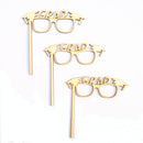 Pieces of 10 Graduation Cap GRAD Glasses Party Photo Booth Prop MDF DIY Craft