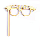 Pieces of 10 Graduation Cap GRAD Glasses Party Photo Booth Prop MDF DIY Craft