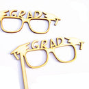 Pieces of 10 Graduation Cap GRAD Glasses Party Photo Booth Prop MDF DIY Craft