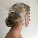 Handmade Hair Clip Hair Accessory Crystal Pearl Wedding Bridal Prom Fascinator Mesh Net Face Veil Retro Feather Barrette