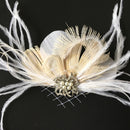 Handmade Hair Clip Hair Accessory Crystal Pearl Wedding Bridal Prom Fascinator Mesh Net Face Veil Retro Feather Barrette