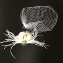 Handmade Hair Clip Hair Accessory Crystal Pearl Wedding Bridal Prom Fascinator Mesh Net Face Veil Retro Feather Barrette