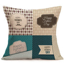 43x43cm Happy Father's Day Grids Dots Home Decorative Linen Cushion Waist Pillow Cover Sofa Bed Car Decor Square Throw Pillow Case