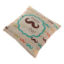 Happy Father's Day Lovely Mustache Pattern Throw Pillow Cushion Cover Pillowcase Home Sofa Decoration Daddy Birthday Present