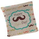 Happy Father's Day Lovely Mustache Pattern Throw Pillow Cushion Cover Pillowcase Home Sofa Decoration Daddy Birthday Present