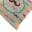Happy Father's Day Lovely Mustache Pattern Throw Pillow Cushion Cover Pillowcase Home Sofa Decoration Daddy Birthday Present