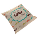 Happy Father's Day Lovely Mustache Pattern Throw Pillow Cushion Cover Pillowcase Home Sofa Decoration Daddy Birthday Present
