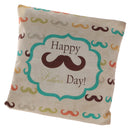 Happy Father's Day Lovely Mustache Pattern Throw Pillow Cushion Cover Pillowcase Home Sofa Decoration Daddy Birthday Present