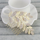 Gold Crystal Wedding Bride Ladies Hair Comb Clip Headpiece Headress