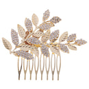 Gold Crystal Wedding Bride Ladies Hair Comb Clip Headpiece Headress