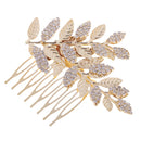 Gold Crystal Wedding Bride Ladies Hair Comb Clip Headpiece Headress