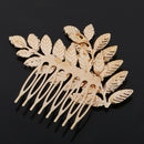 Gold Crystal Wedding Bride Ladies Hair Comb Clip Headpiece Headress