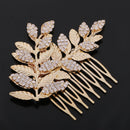 Gold Crystal Wedding Bride Ladies Hair Comb Clip Headpiece Headress