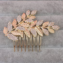 Gold Crystal Wedding Bride Ladies Hair Comb Clip Headpiece Headress